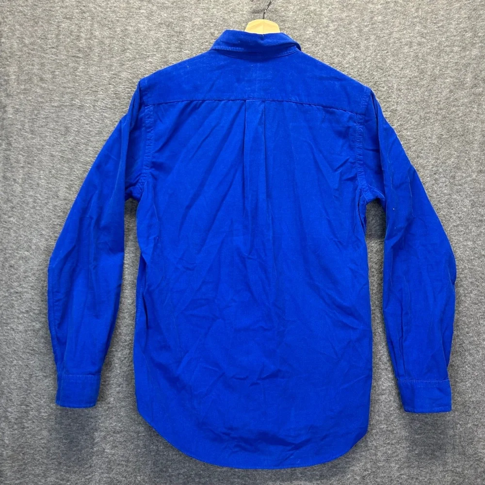 Polo Ralph Lauren Royal Blue Corduroy Button Down Shirt Mens Small Yellow Pony